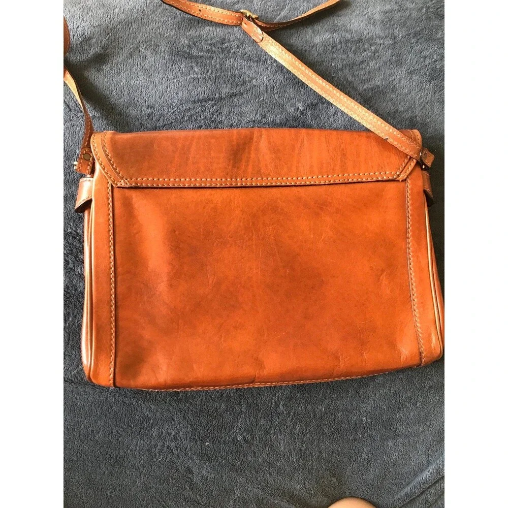 Vintage The bridge messenger laptop briefcase in English saddle